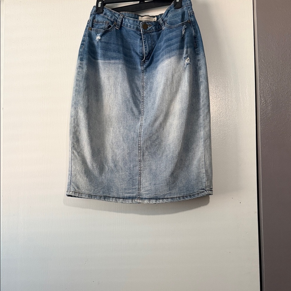Women's High Low Denim Skirt